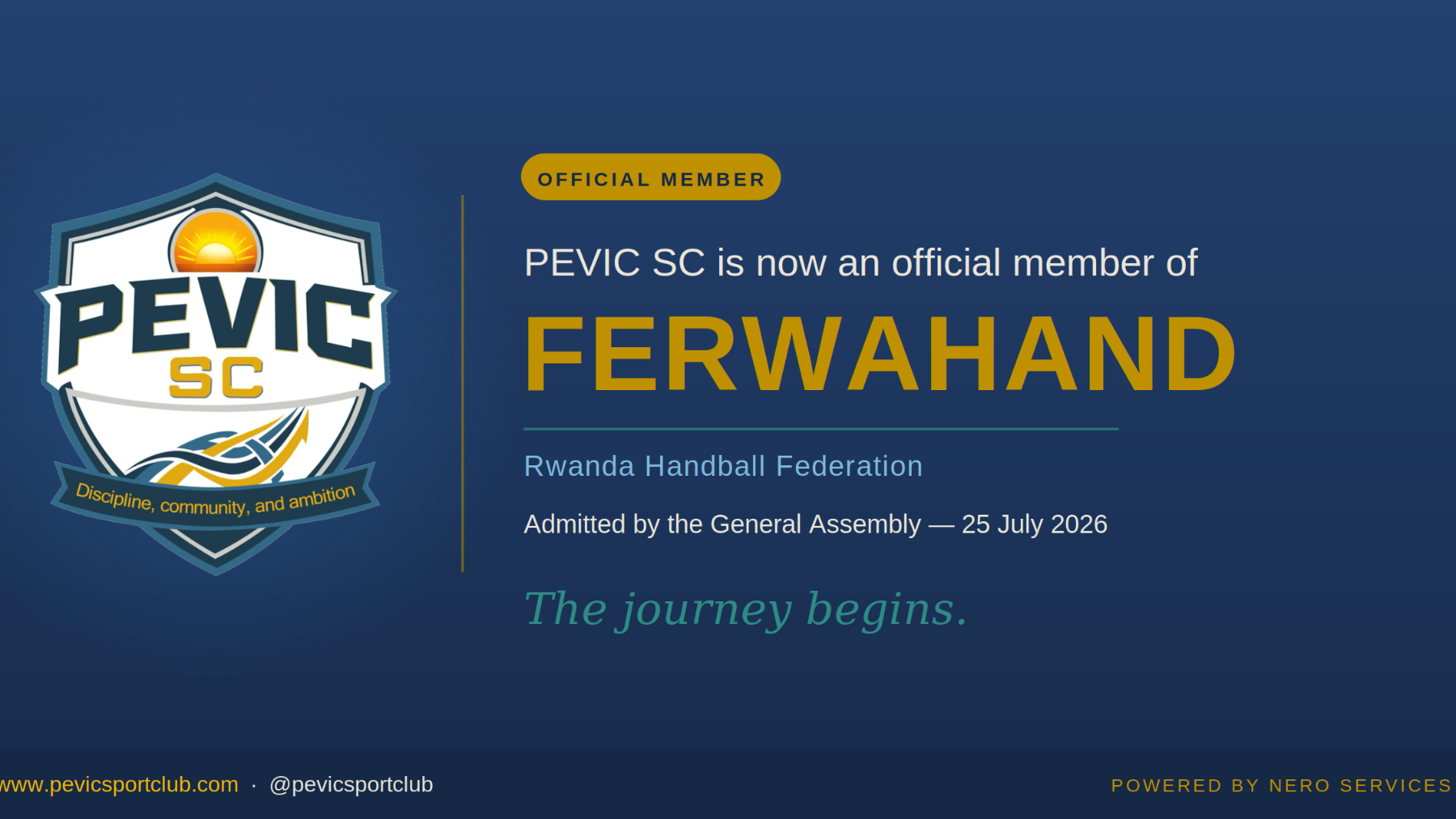 A New Chapter: PEVIC SC Becomes an Official Member of FERWAHAND
