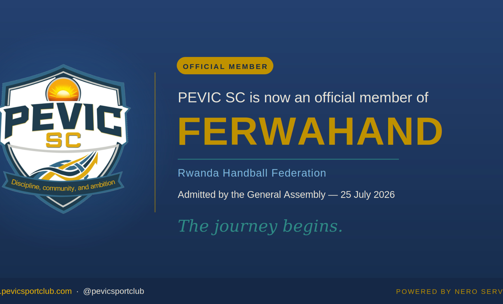 PEVIC SC Officially Joins FERWAHAND &mdash; The Journey Begins